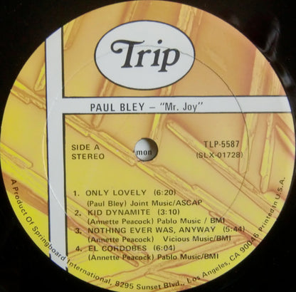 Paul Bley – Mr. Joy 1968 (LP, Album, Reissue, US - 1975)