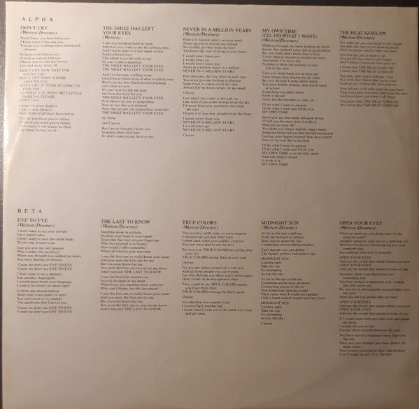 Asia (2) – Alpha (LP, Album, Europe - 1983)