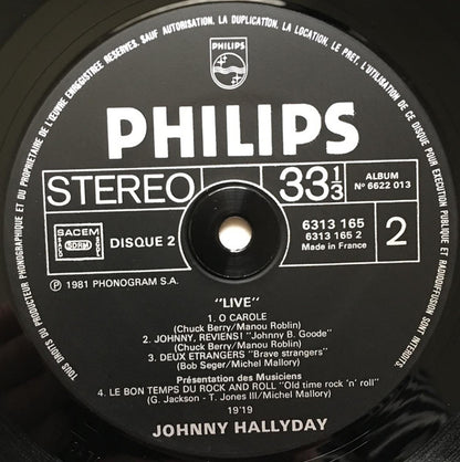 Johnny Hallyday – Live - Enregistrement Public 81 (LP, Album, France - 1981)