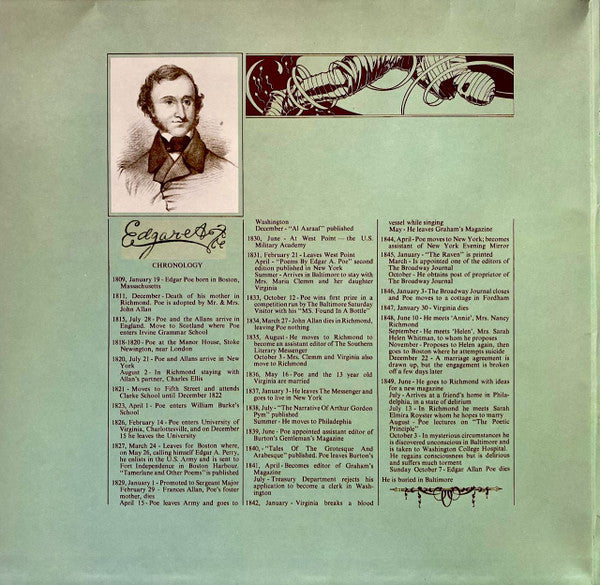 The Alan Parsons Project – Tales Of Mystery And Imagination (LP, Album, Reissue, Germany)