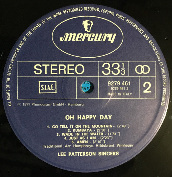 Lee Patterson Singers – Oh Happy Day (LP, Album, Reissue, Italy)