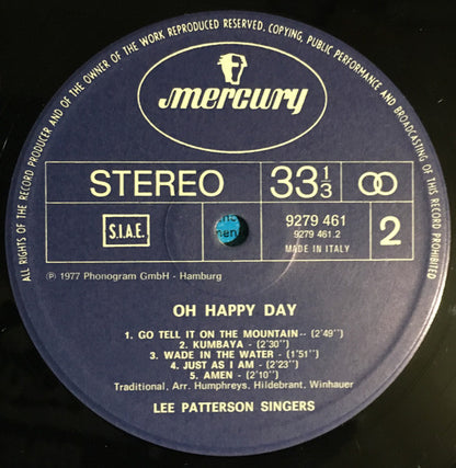 Lee Patterson Singers – Oh Happy Day (LP, Album, Reissue, Italy)