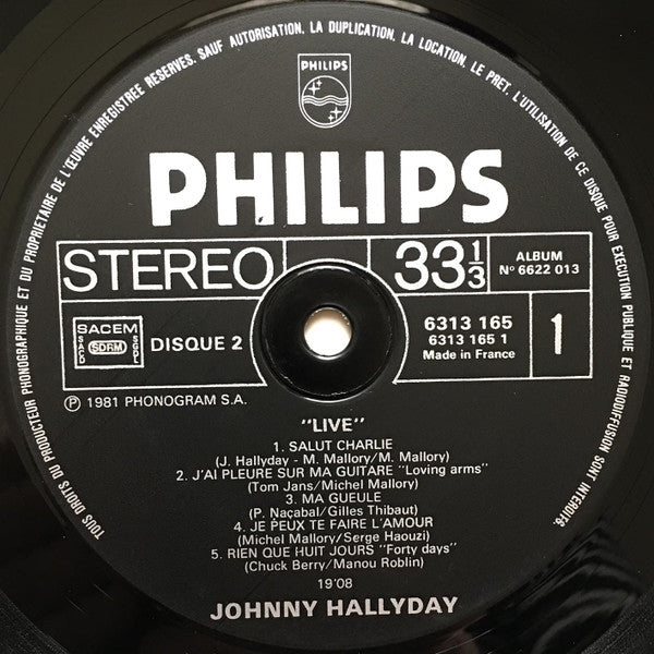 Johnny Hallyday – Live - Enregistrement Public 81 (LP, Album, France - 1981)