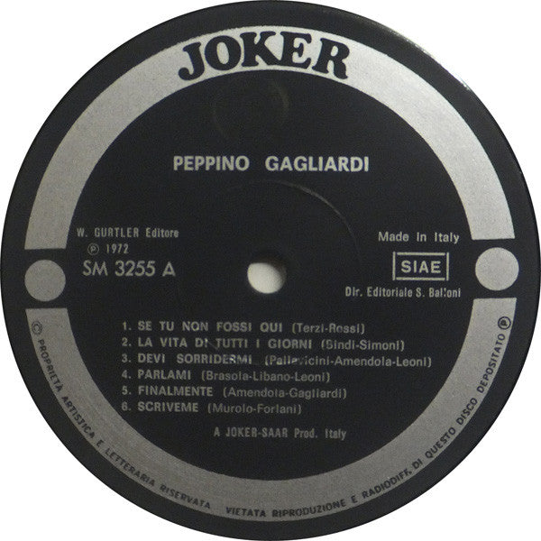 Peppino Gagliardi – Peppino Gagliardi (LP, Italy - 1972)