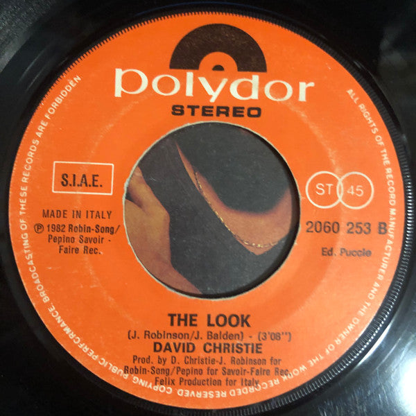 David Christie – Saddle Up / The Look (7", Italy - 1982)