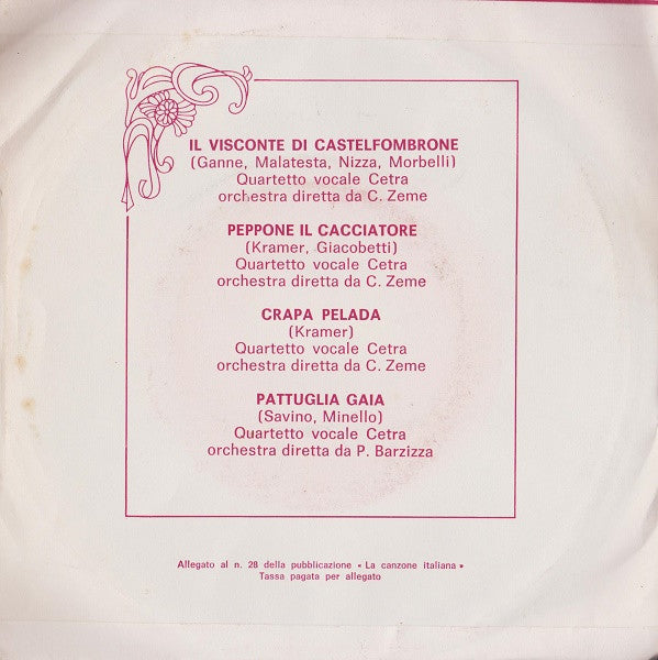 Quartetto Cetra – La Canzone Italiana - N° 28 (7", Italy - 1970)