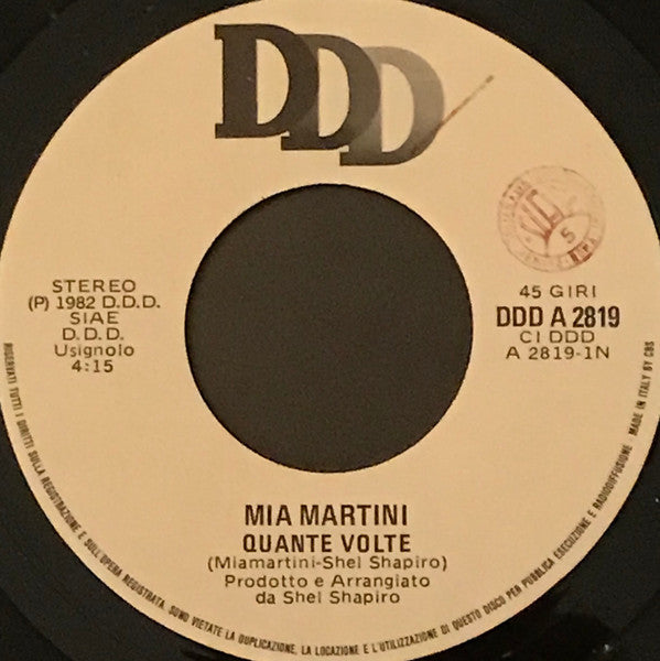 Mia Martini – Quante Volte (7", Italy - 1982)