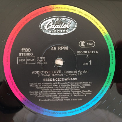 Bebe & Cece Winans – Addictive Love (12", Europe - 1991)