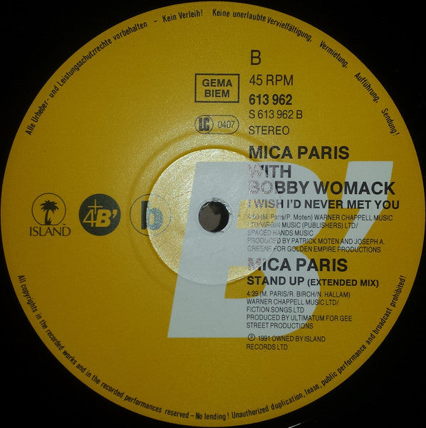 Mica Paris – If I Love U 2 Nite (12", Germany - 1991)
