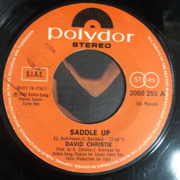 David Christie – Saddle Up / The Look (7", Italy - 1982)