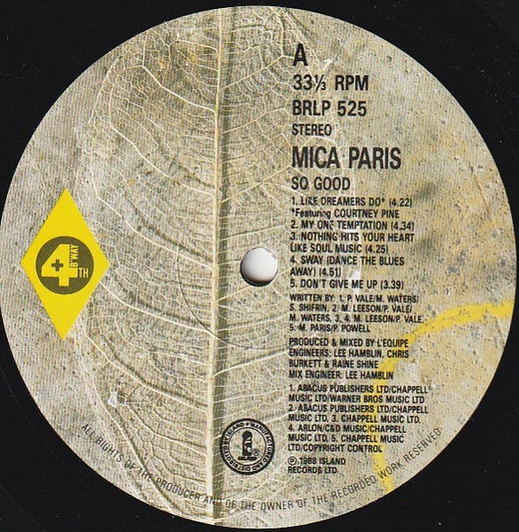Mica Paris – So Good (LP, Album, UK - 1988)
