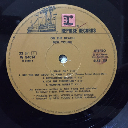 Neil Young – On The Beach (LP, Album, Reissue, Italy)