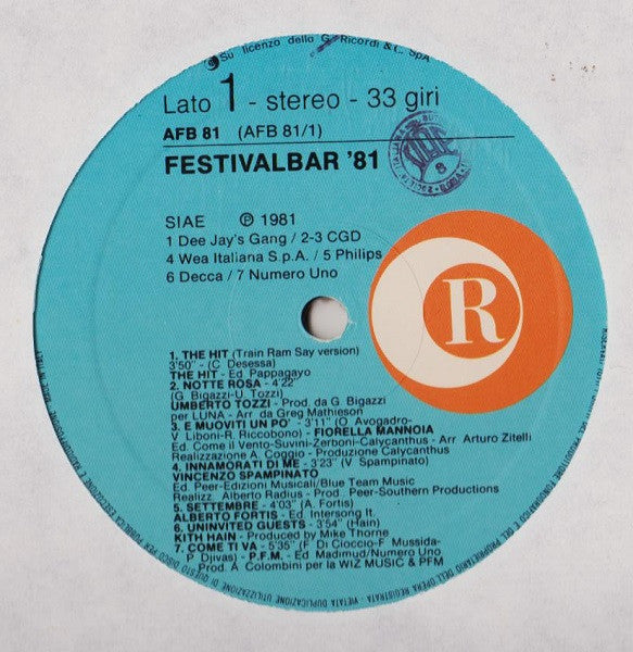 Various – Festivalbar 81 (LP, Compilation, Italy - 1981)