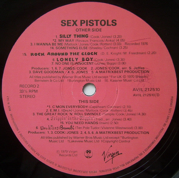 Sex Pistols – The Great Rock 'N' Roll Swindle (LP, Album, Italy - 1979)