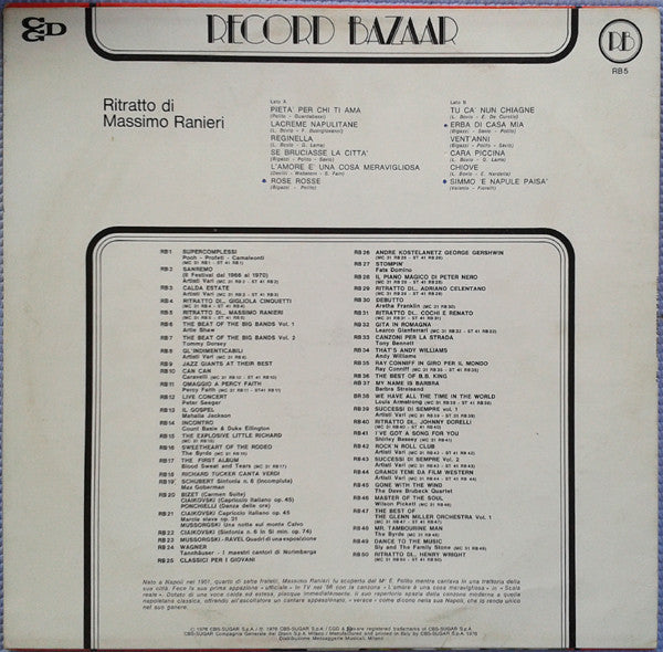 Massimo Ranieri – Ritratto Di... Massimo Ranieri (LP, Compilation, Italy - 1976)