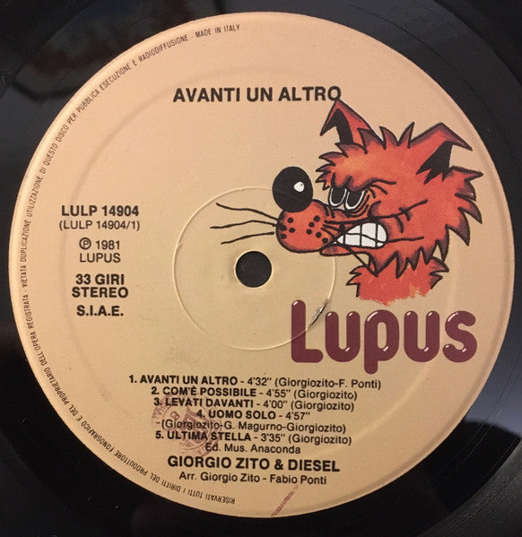 Giorgio Zito, Diesel (19) – Avanti Un Altro (LP, Album, Italy - 1982)
