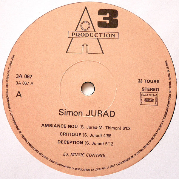 Simon Jurad – Ambiance Des Antilles (LP, Album, France)