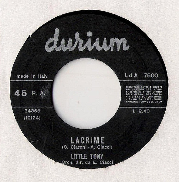 Little Tony – Lacrime (7", Italy - 1968)