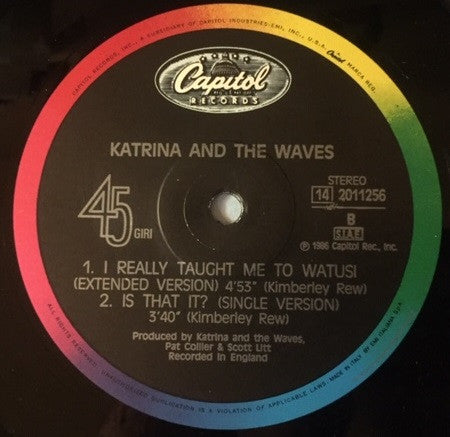 Katrina And The Waves – Is That It? (Extended Version) (12", Italy - 1986)