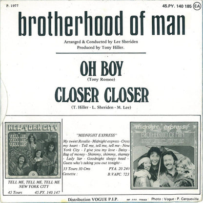 Brotherhood Of Man – Oh Boy / Closer Closer (7", France - 1977)