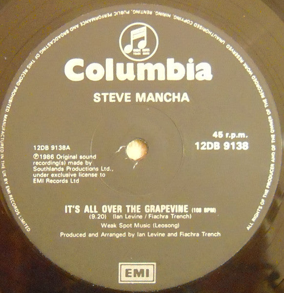 Steve Mancha – It's All Over The Grapevine (12", UK - 1986)