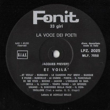 Jacques Prévert – ...Et Voilà! (LP, Italy - 1970)