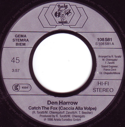 Den Harrow – Catch The Fox (Caccia Alla Volpe) (7", Europe - 1986)