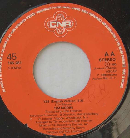 Tim Moore – Yes (7", Netherlands - 1986)