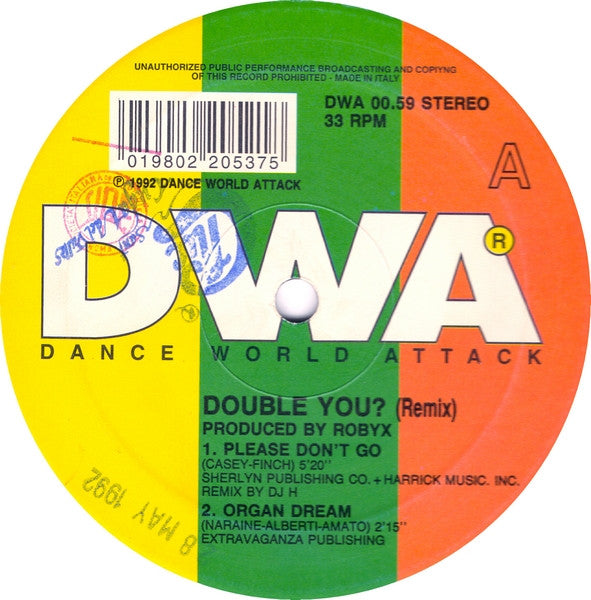 Double You – Please Don't Go (Remix) (12", Italy - 1992)