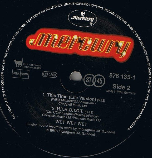 Wet Wet Wet – Sweet Surrender (12", Europe - 1989)