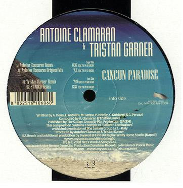 Antoine Clamaran, Tristan Garner – Cancun Paradise (12", Italy - 2008)