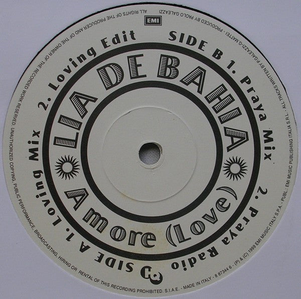 Lia De Bahia – Amore (Love) (12", Italy - 1999)