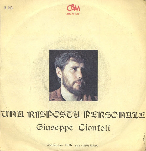 Giuseppe Cionfoli – Solo Grazie (7", Italy - 1982)