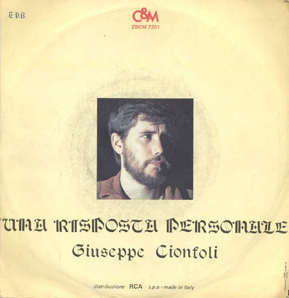 Giuseppe Cionfoli – Solo Grazie (7", Italy - 1982)