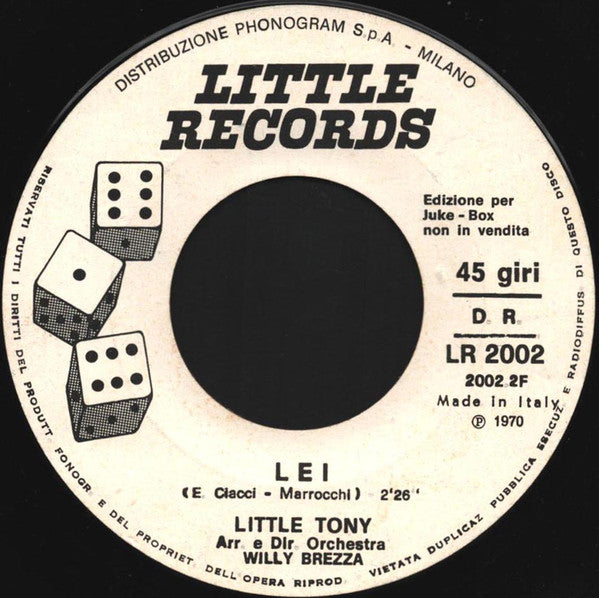 Little Tony – La Spada Nel Cuore (7", Italy - 1970)