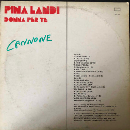 Pina Landi – Donna Per Te (LP, Album, Italy - 1986)
