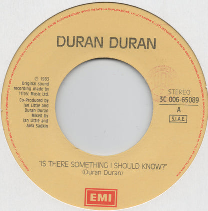 Duran Duran – Is There Something I Should Know? (7", Italy - 1983)