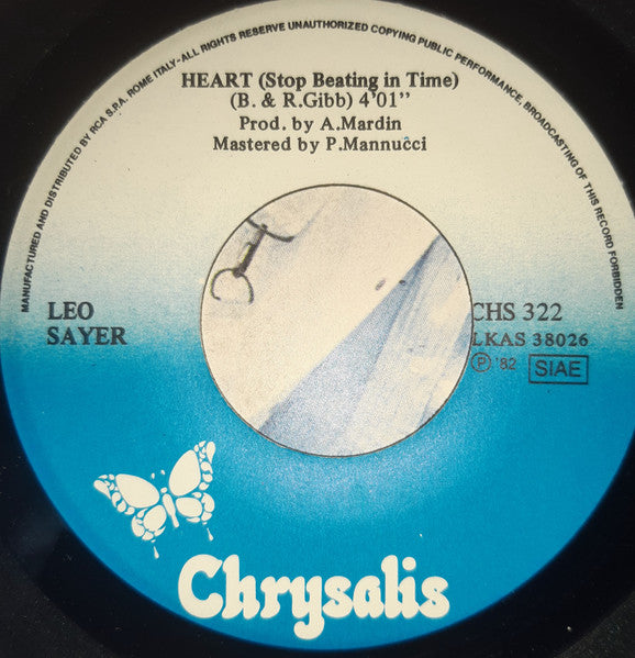 Leo Sayer – Heart (Stop Beating In Time) (7", Italy - 1982)