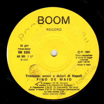 Pino De Maio – Tristezze, Amori E Dolori Di Napoli (LP, Album, Italy - 1981)