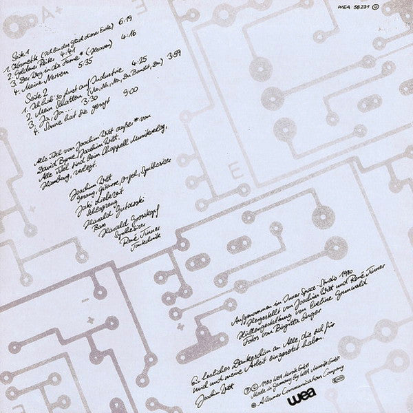 Joachim Witt – Silberblick (LP, Album, Germany - 1980)