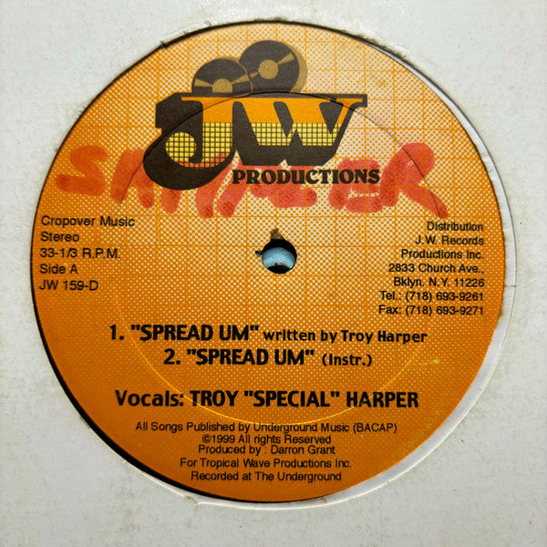 Troy "Special" Harper, Kadri "Spike" Walcott – Spread Um / Bam Bam (12", Barbados - 1999)