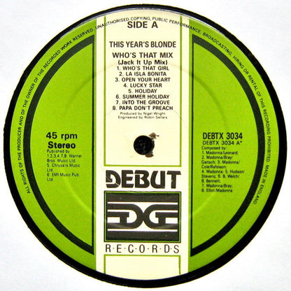 This Year's Blonde – Who's That Mix (12", UK - 1987)