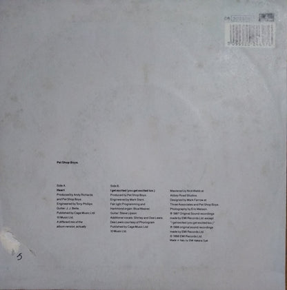 Pet Shop Boys – Heart (7", Italy - 1988)