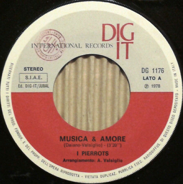 I Pierrots – Musica E Amore (7", Italy - 1978)