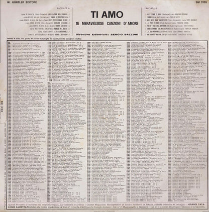Various – Ti Amo - 16 Meravigliose Canzoni D'Amore (LP, Compilation, Italy - 1971)