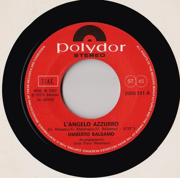 Umberto Balsamo – L'Angelo Azzurro (7", Italy - 1977)
