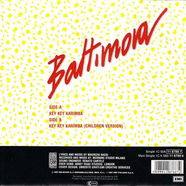 Baltimora – Key Key Karimba (7", Europe - 1987)