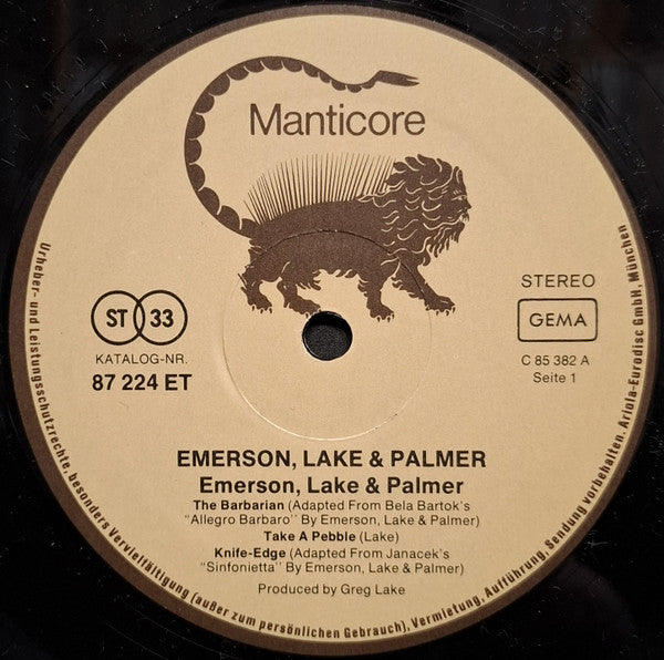 Emerson, Lake & Palmer – Emerson, Lake & Palmer (LP, Album, Reissue, Germany)