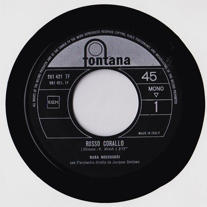 Nana Mouskouri – Quando Tu Verrai / Rosso Corallo (7", Italy - 1965)