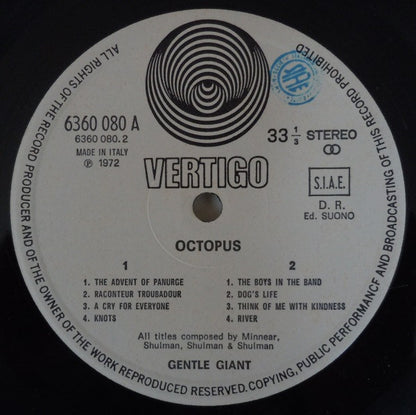 Gentle Giant – Octopus (LP, Album, Italy - 1972)